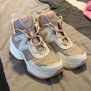 Michael Kors Beige and Cream High-Top Sneakers